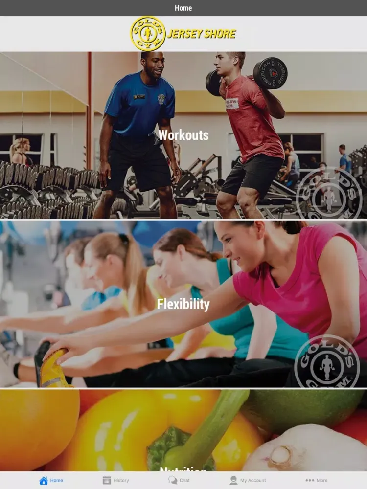 Ảnh chụp màn hình của Gold’s Gym Jersey Shore iPad 