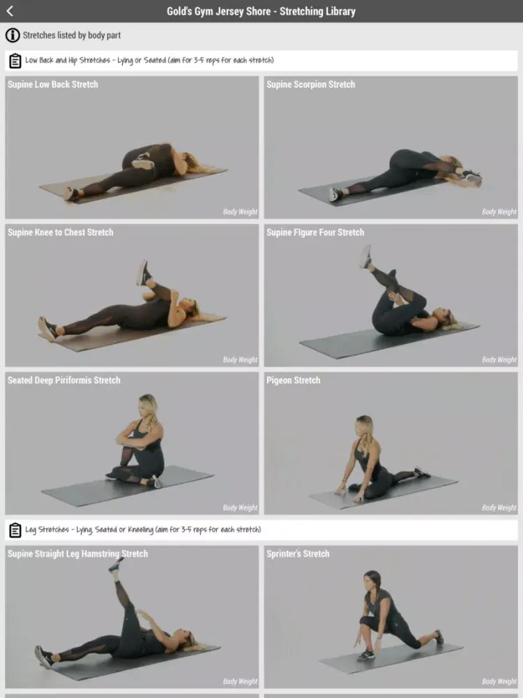 Ảnh chụp màn hình của Gold’s Gym Jersey Shore iPad 