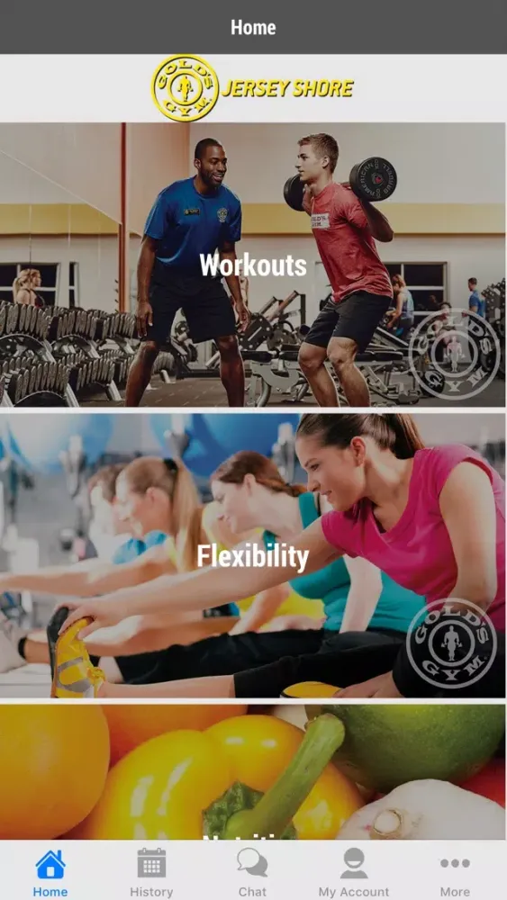 Ảnh chụp màn hình của Gold’s Gym Jersey Shore