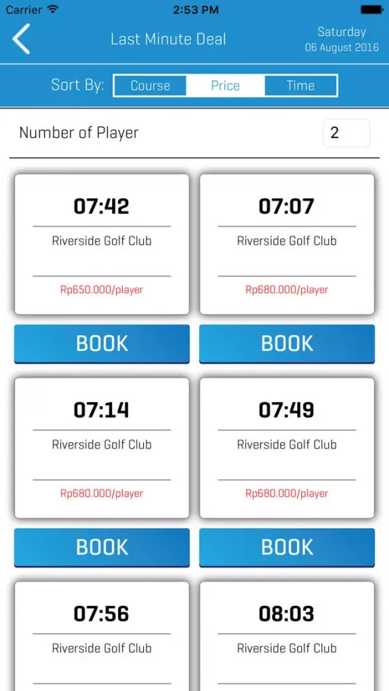 Zrzuty ekranu 1-18 Golf - First in Golf Booking App in Indonesia