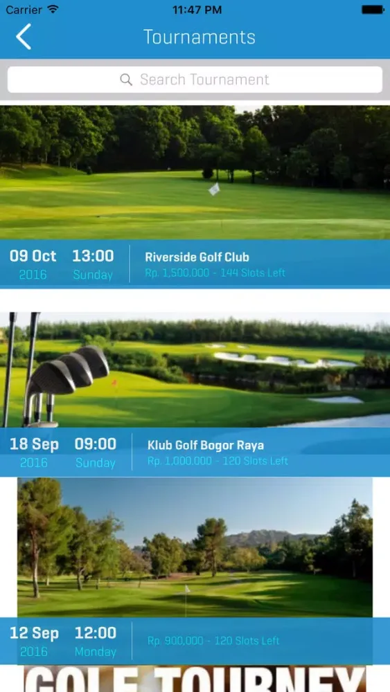 Zrzuty ekranu 1-18 Golf - First in Golf Booking App in Indonesia