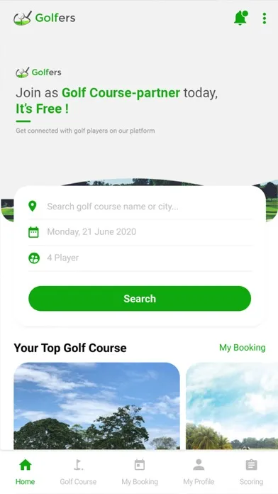 Golfers Booking 스크린샷