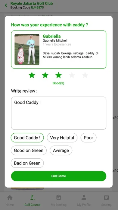 Golfers Booking 스크린샷