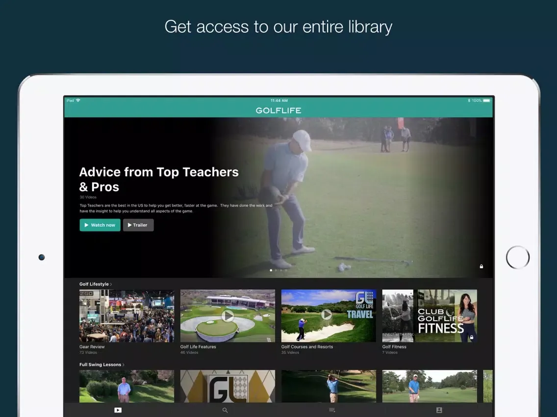 Golf Life Channel iPad  स्क्रीनशॉट