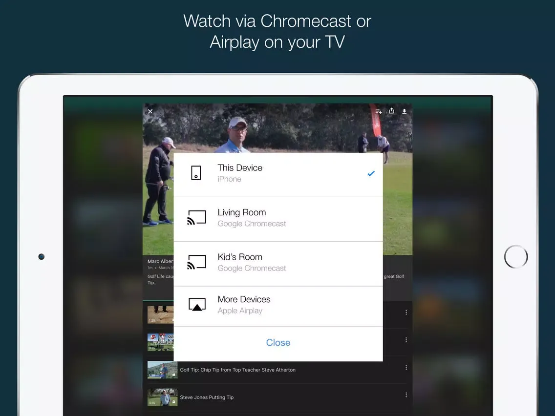 Golf Life Channel iPad  स्क्रीनशॉट