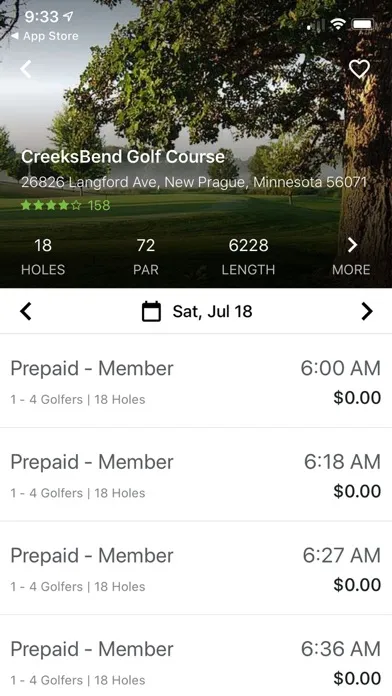 Capturas de tela do CreeksBend Golf Course