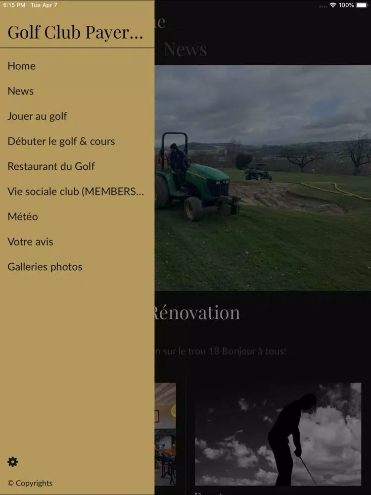 Screenshot di Golf Club Payerne iPad 