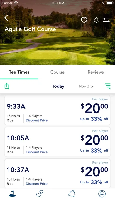 Ảnh chụp màn hình của GolfBook Mobile