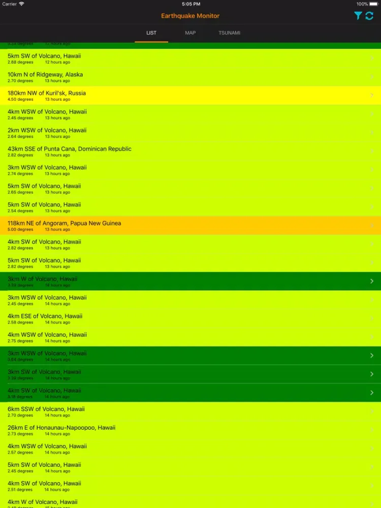 My Earthquake Monitor iPad  Ekran Görüntüleri