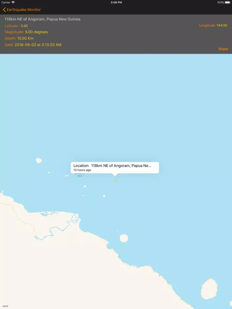 My Earthquake Monitor iPad  Ekran Görüntüleri
