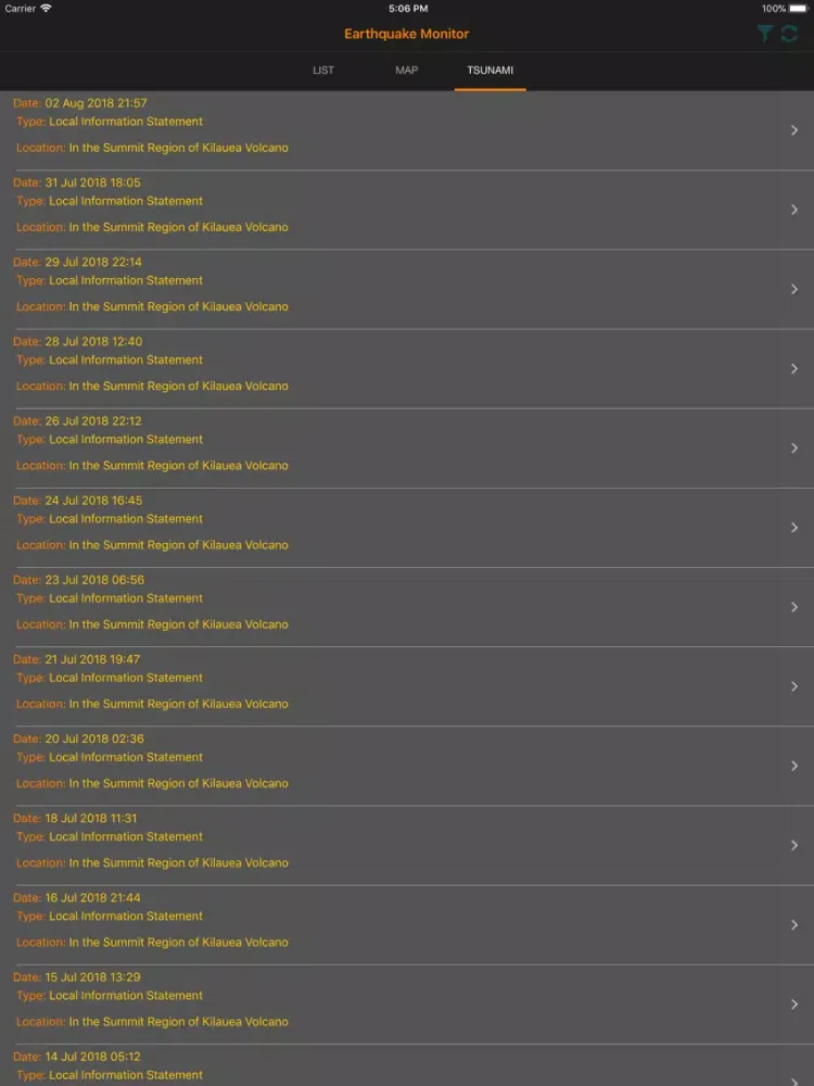 My Earthquake Monitor iPad  Ekran Görüntüleri