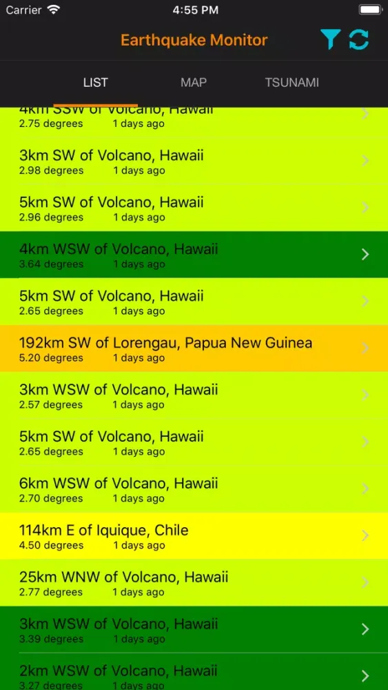 My Earthquake Monitor Ekran Görüntüleri