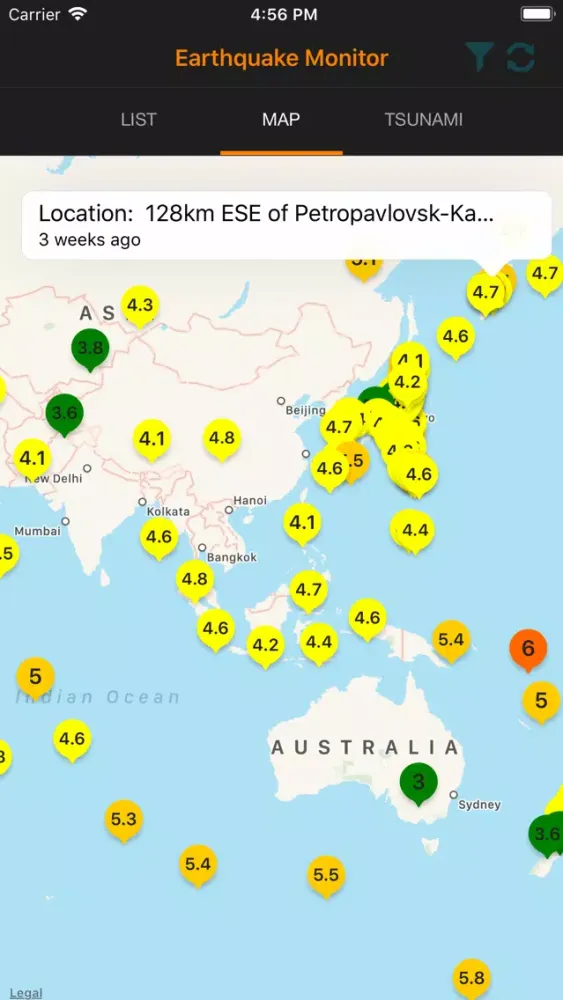 My Earthquake Monitor Ekran Görüntüleri