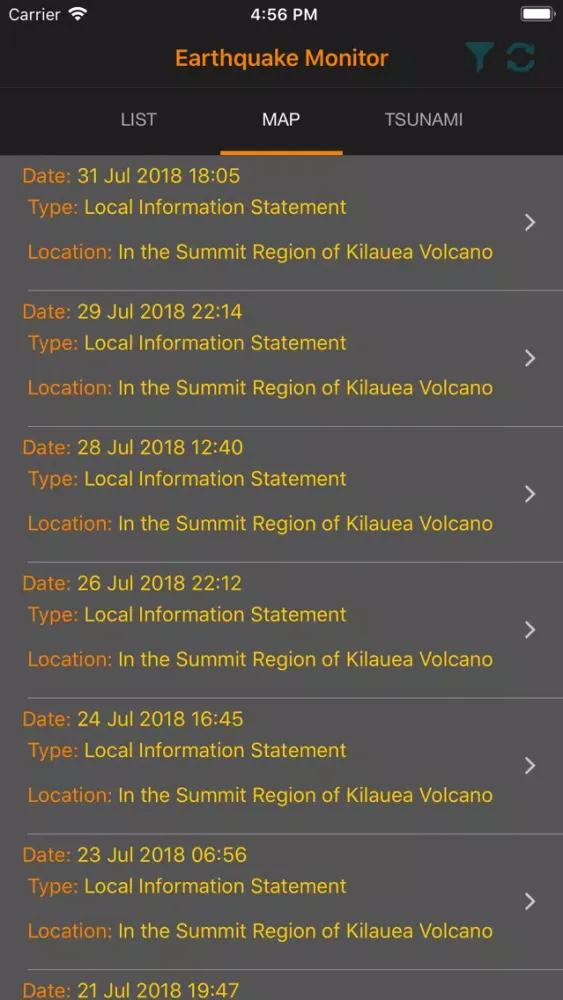 My Earthquake Monitor Ekran Görüntüleri