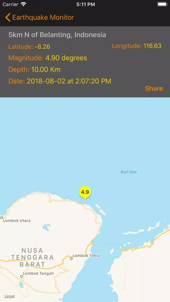 My Earthquake Monitor Ekran Görüntüleri