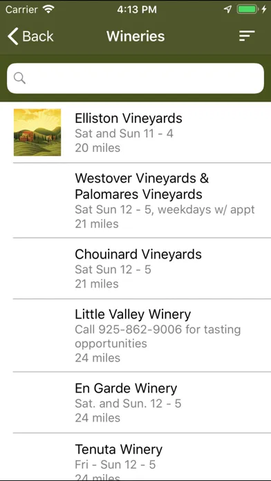 Capturas de pantalla de Livermore Valley Wineries