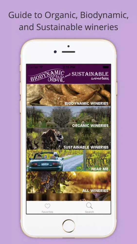 Capturas de tela do Organic, Biodynamic and Sustainable Wineries of CA