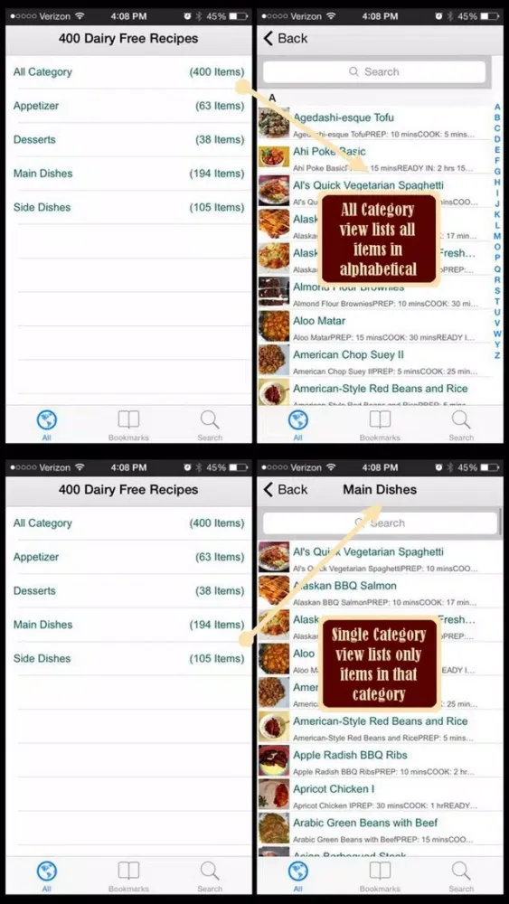 Tangkapan skrin 400 Dairy Free Recipes
