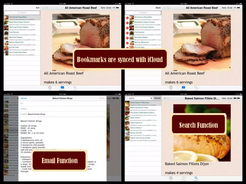Tangkapan skrin 500 Atkins Recipes iPad 