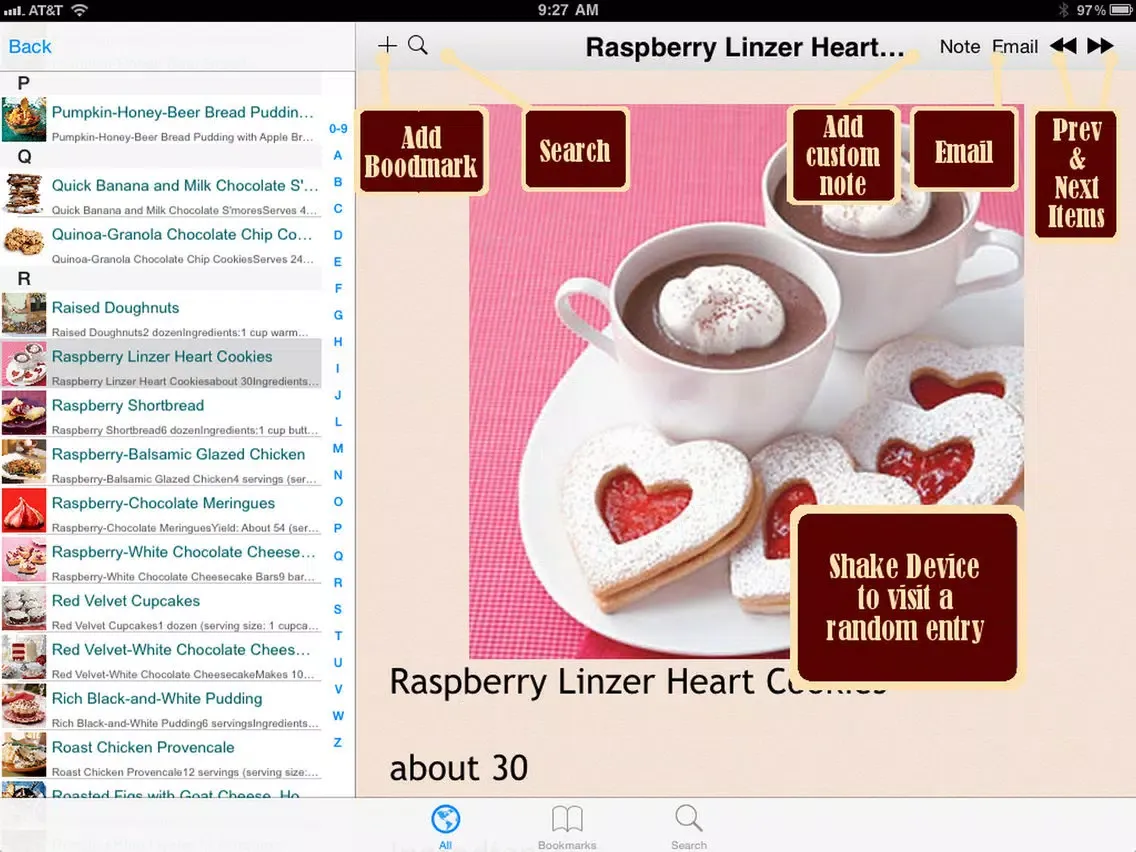 Capturas de pantalla de Valentine's Day Recipes Plus+ iPad 