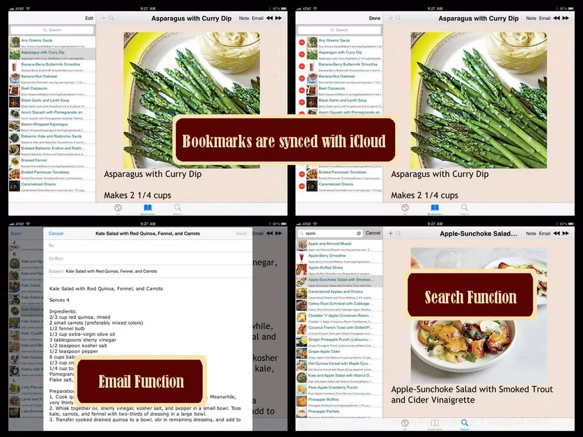 Capturas de tela do Anti-Aging Recipes iPad 