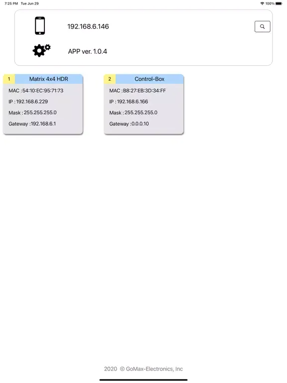 Zrzuty ekranu GoMax IP iPad 