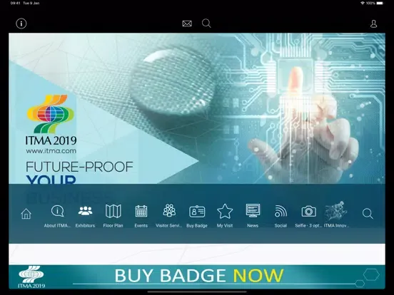 Tangkapan skrin ITMA 2019 – Official App iPad 