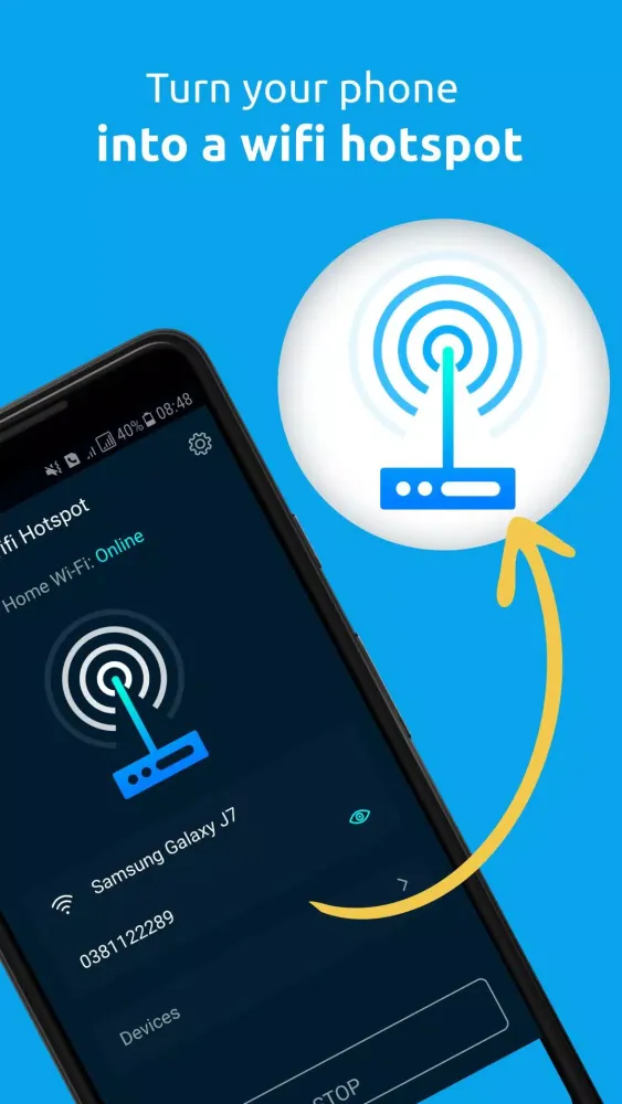 Tangkapan skrin WiFi Hotspot, Personal hotspot