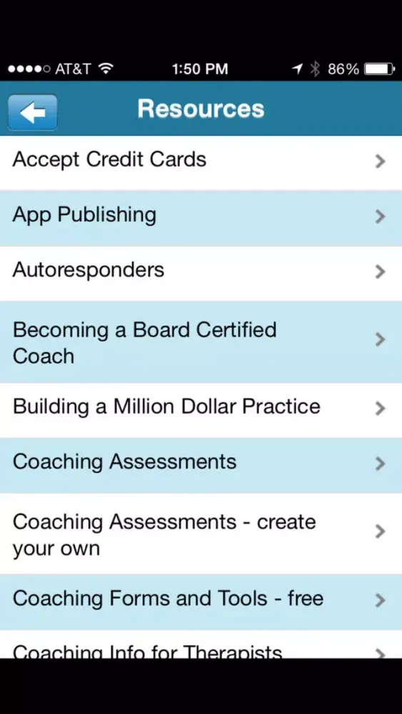 Zrzuty ekranu The Coach Resource Portal
