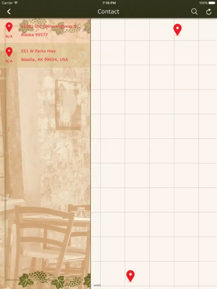 Piccolino's Restaurant iPad  스크린샷
