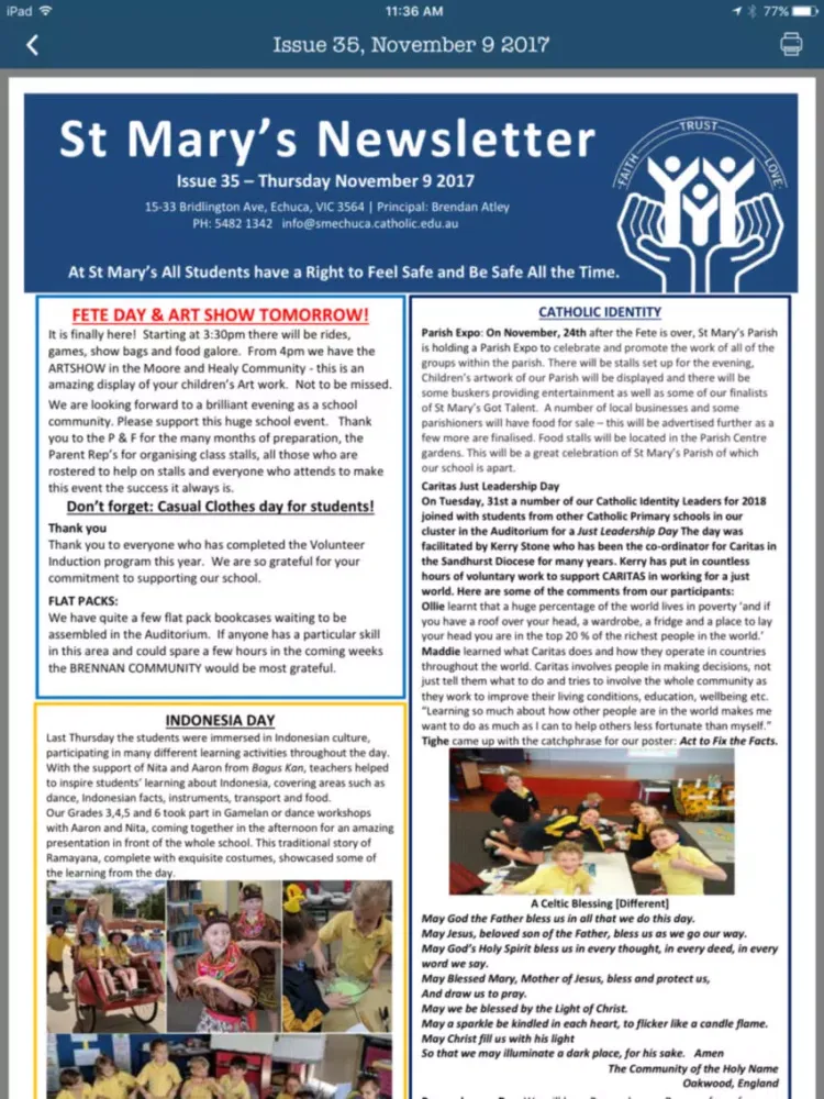 St Mary's Echuca iPad  سکرین شاٹس