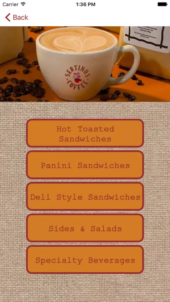 Capturas de pantalla de Sertinos Coffee