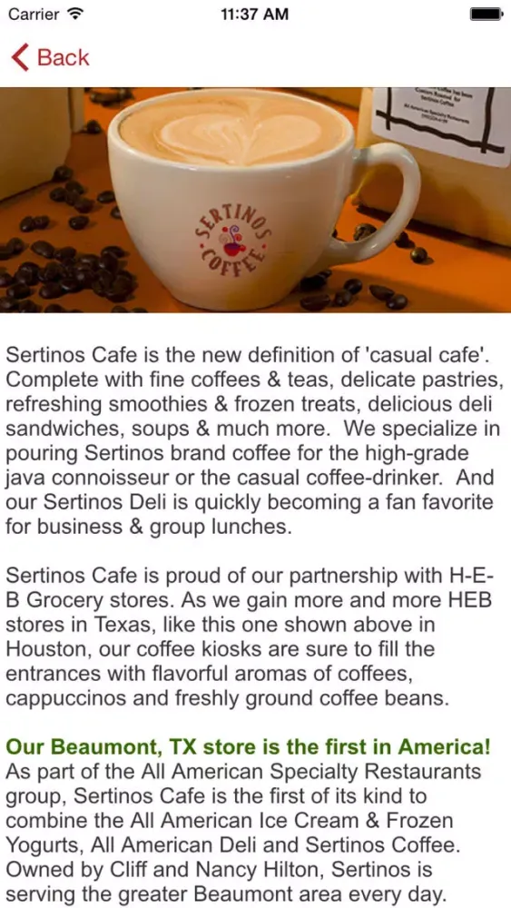 Capturas de pantalla de Sertinos Coffee