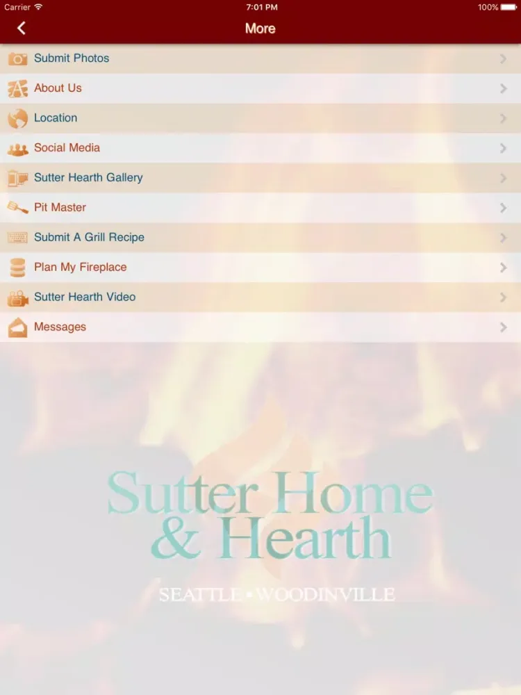 Zrzuty ekranu Sutter Home & Hearth iPad 