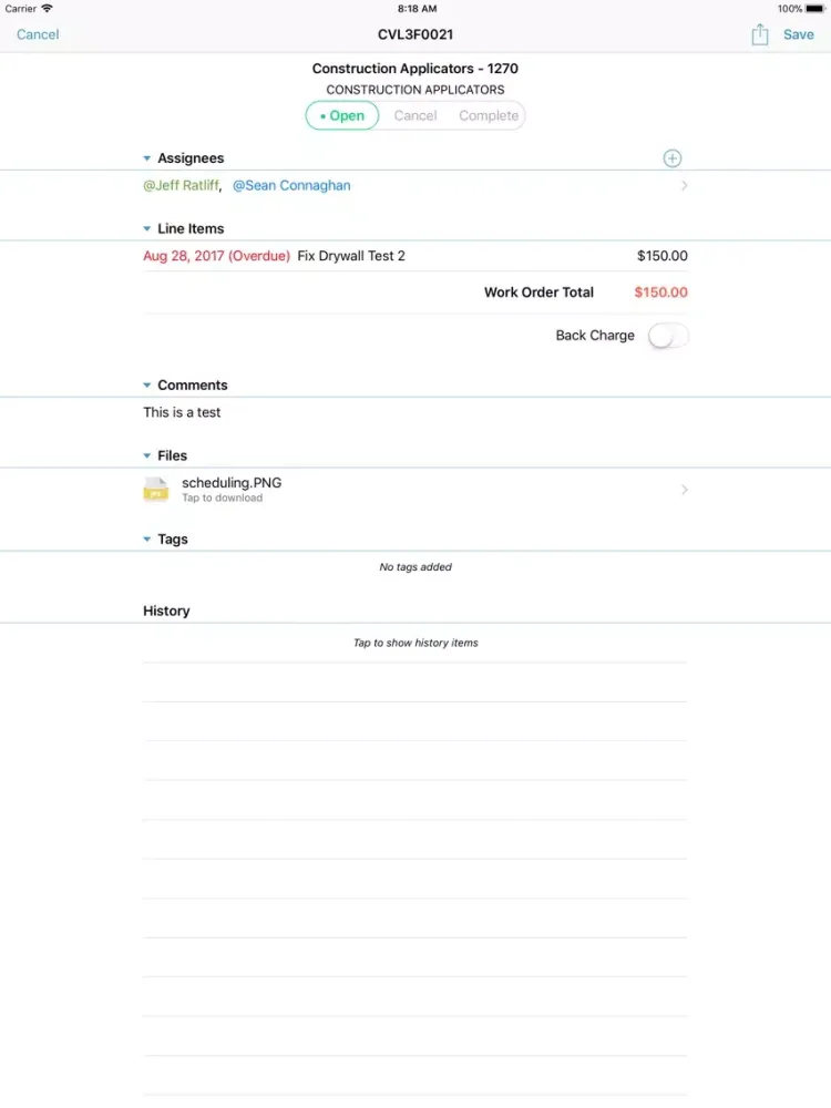 NVR SchedulePro Work Orders iPad  Ekran Görüntüleri