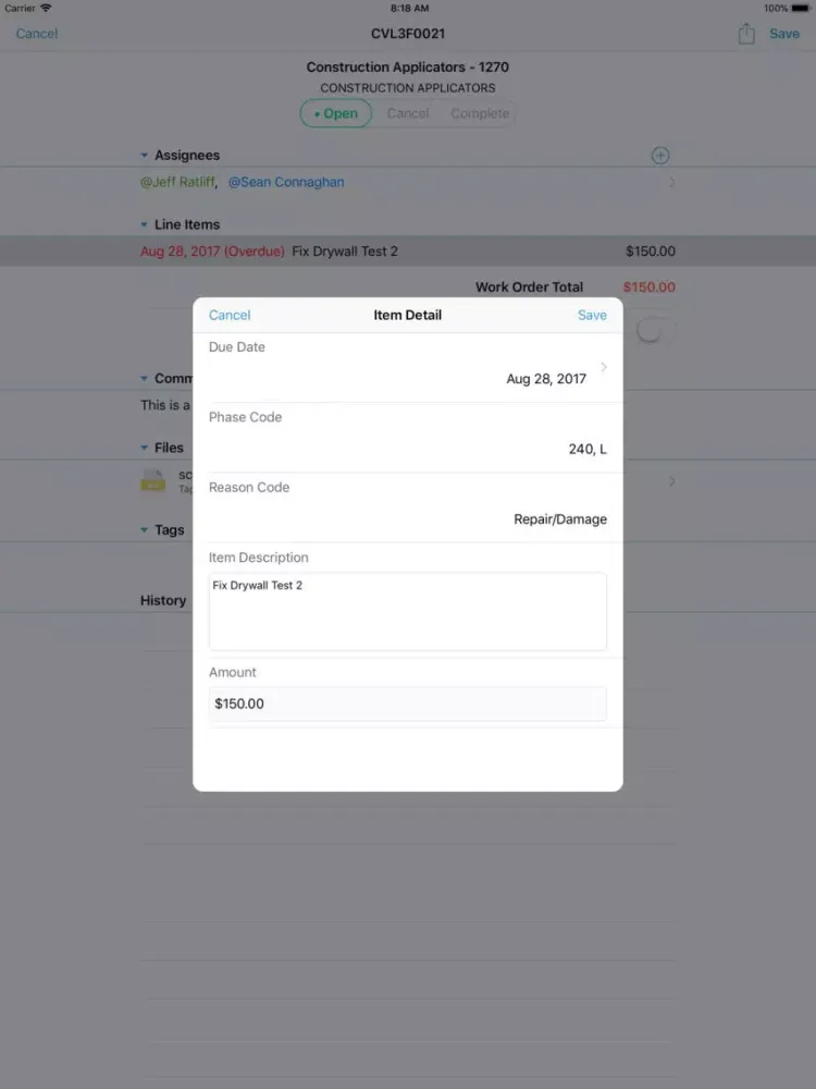 NVR SchedulePro Work Orders iPad  Ekran Görüntüleri