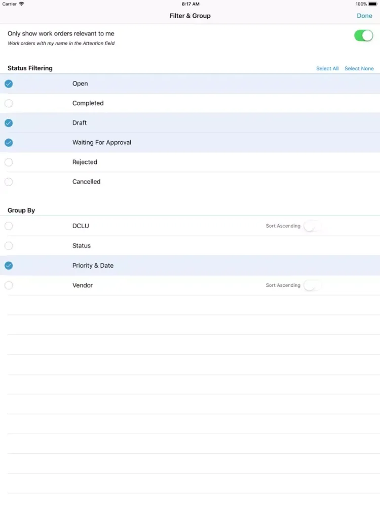 NVR SchedulePro Work Orders iPad  Ekran Görüntüleri