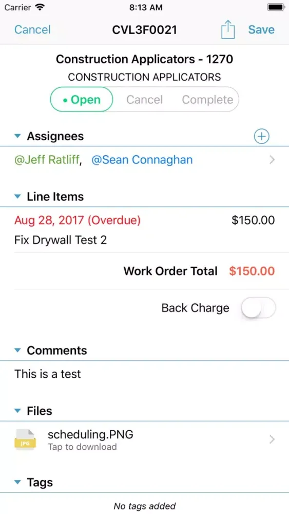 NVR SchedulePro Work Orders Ekran Görüntüleri