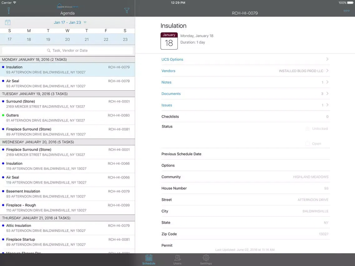 Captures d'écran de SchedulePro Mobile iPad 
