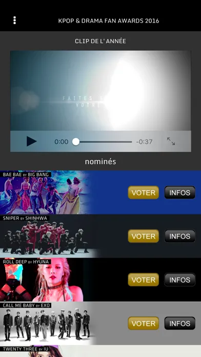 Capturas de pantalla de KPOP & DRAMA Fan Awards