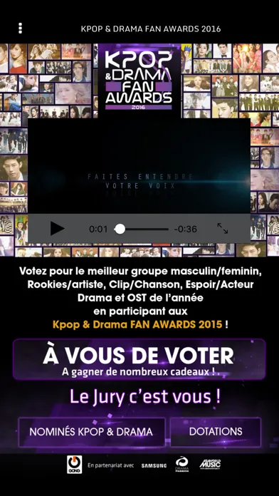 Capturas de pantalla de KPOP & DRAMA Fan Awards