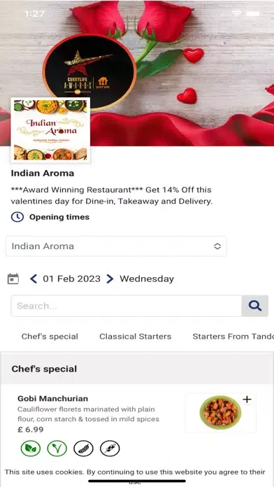 Capturas de tela do Indian Aroma UK