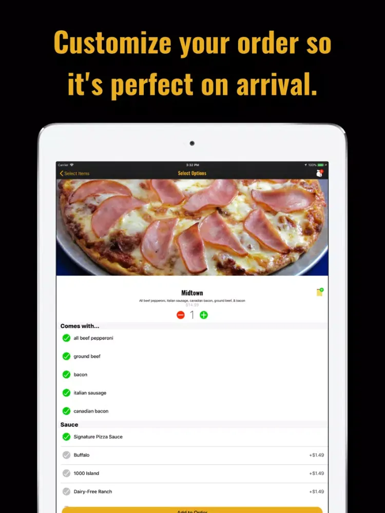 KC Kitchen & Pizzeria iPad  スクリーンショット