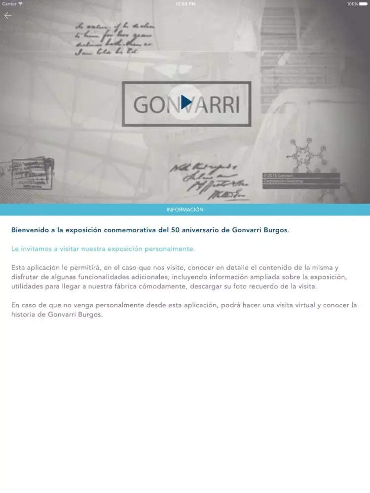 Capturas de tela do Gonvarri Burgos 50 Aniversario iPad 