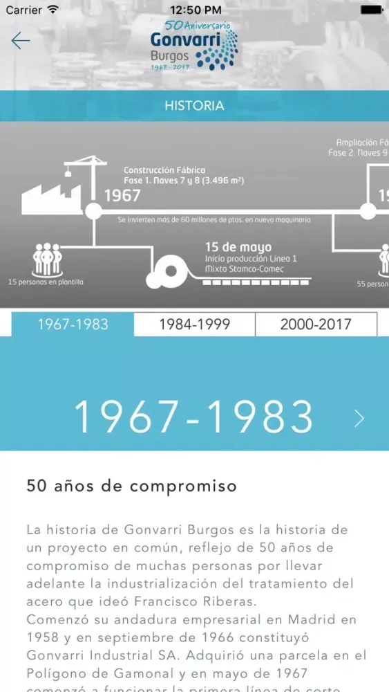Capturas de tela do Gonvarri Burgos 50 Aniversario