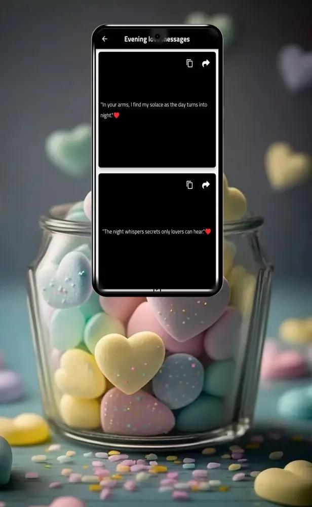 Captures d'écran de good evening love message