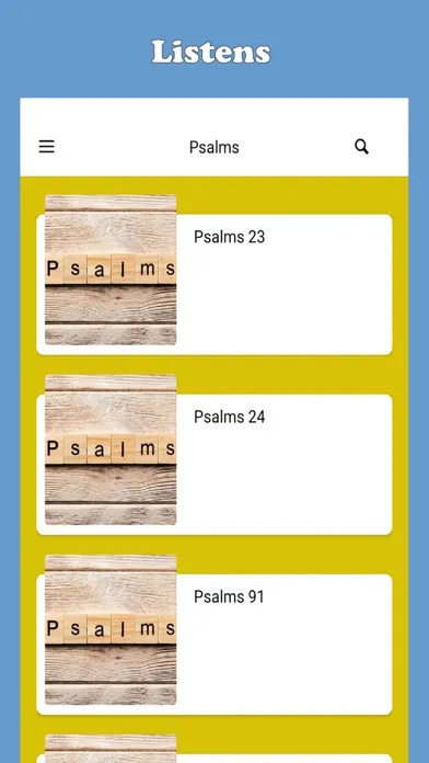 Capturas de tela do Psalms 23 and others