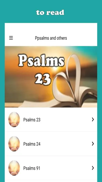 Capturas de tela do Psalms 23 and others