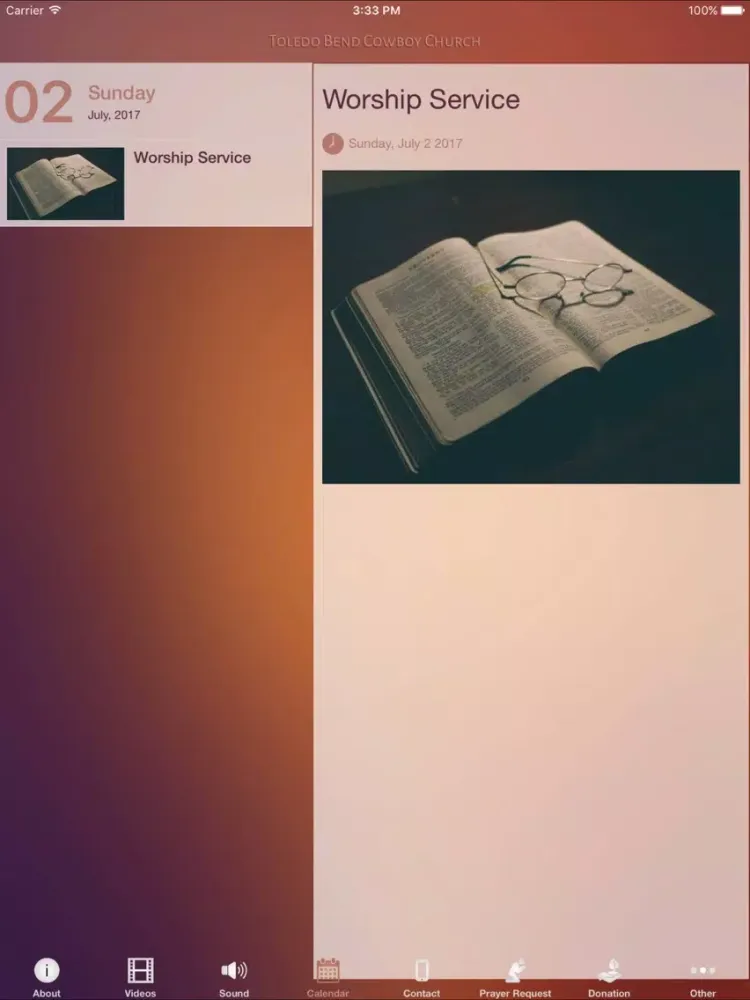 Toledo Bend Cowboy Church iPad  Screenshots
