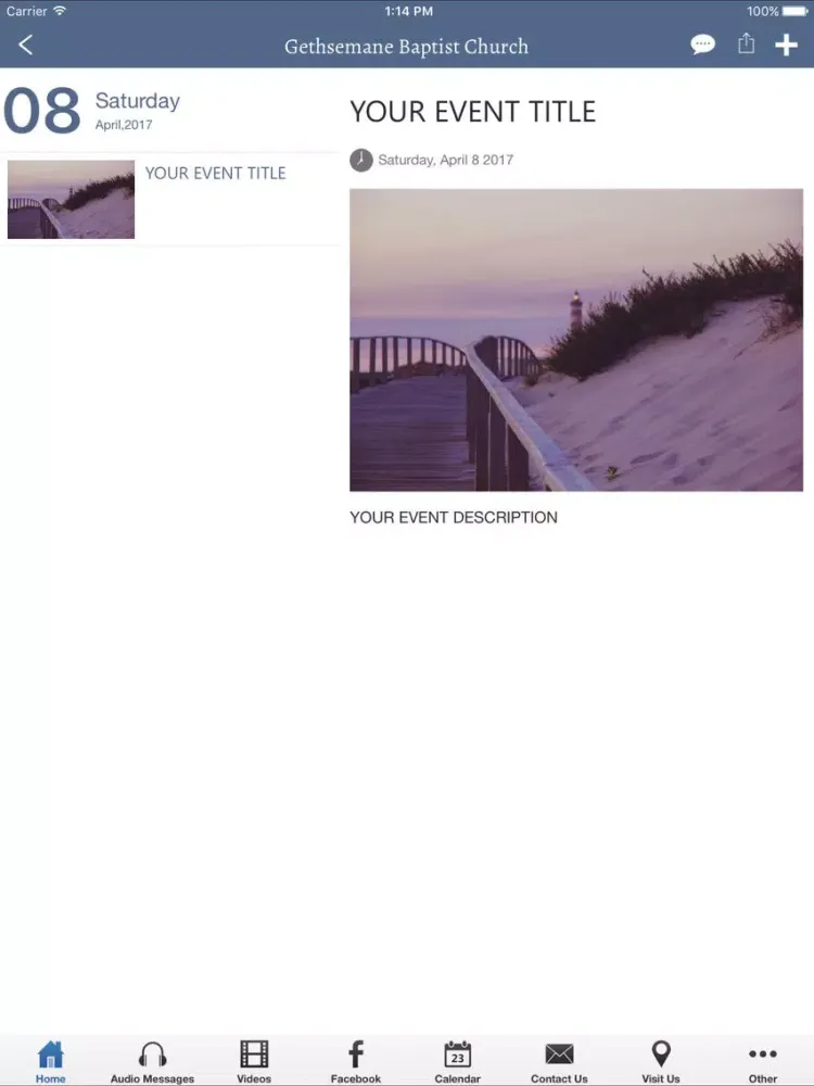 Gethsemane Baptist Church iPad  스크린샷